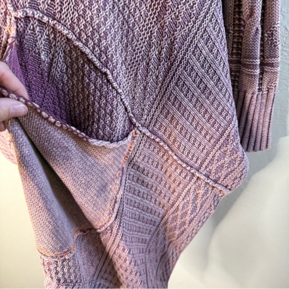 Free People All Washed Out Knit Cardigan Longline Open Front Size Small - Picture 6 of 9